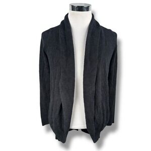 Barefoot Dreams Bamboo Chic Lite Circle Cardigan Womens Medium Dark Navy Sweater